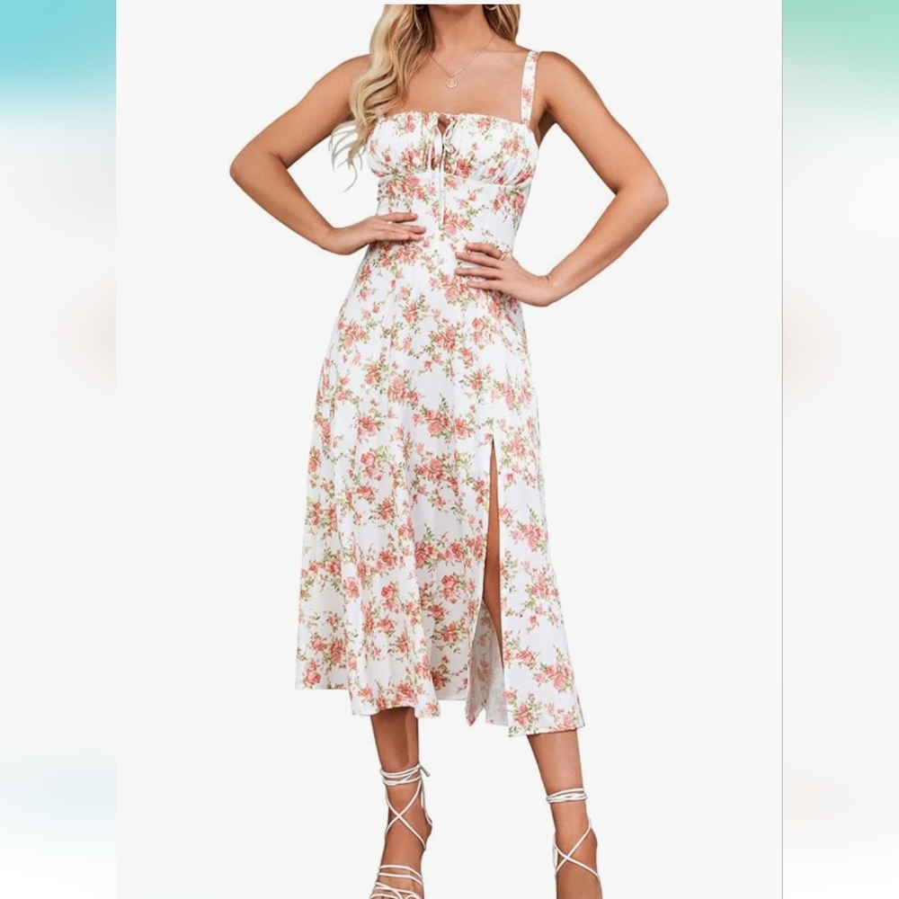 Elegant Floral White Maxi Dress